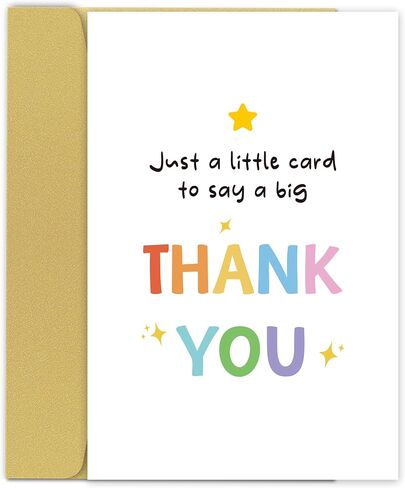 Cute Thank You Card, Funny Thank You Card for Her Him, Appreciation Card for Teacher Friend, A Little Card to Say A Big Thank You in Kuwait