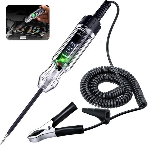 Upgraded 3-72V Digital Automotive LED Circuit Tester, DC Voltage Test Light with Voltmeter & Portable Spring Wire, Vehicle Circuits Low Voltage Light Tester Pen with Sharp Stainless Probe in Saudi Arabia