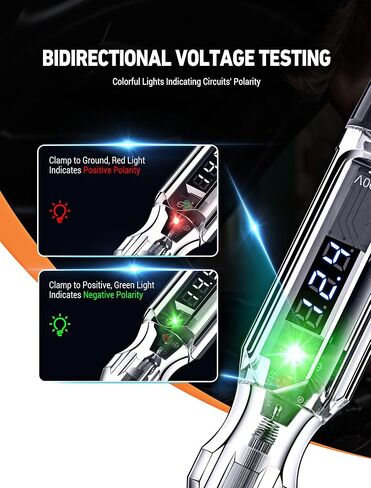 Upgraded 3-72V Digital Automotive LED Circuit Tester, DC Voltage Test Light with Voltmeter & Portable Spring Wire, Vehicle Circuits Low Voltage Light Tester Pen with Sharp Stainless Probe in Saudi Arabia