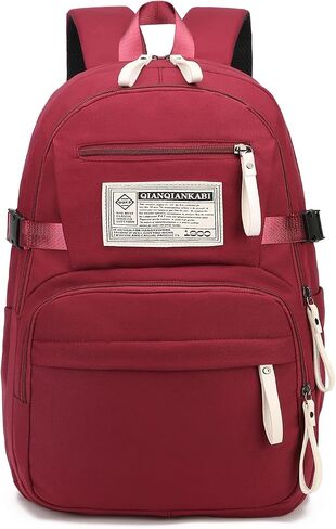 College Backpack for Women Men Laptop Backpack Fits 15.6Inch Notebook (Red) in Saudi Arabia