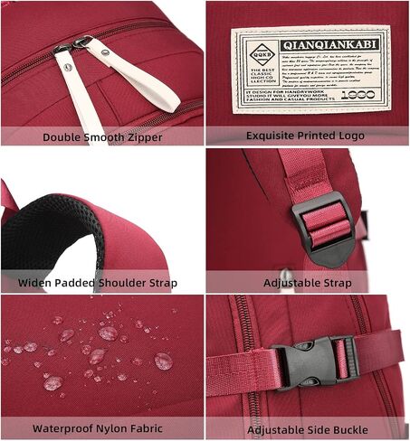 College Backpack for Women Men Laptop Backpack Fits 15.6Inch Notebook (Red) in Saudi Arabia