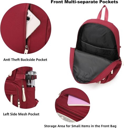 College Backpack for Women Men Laptop Backpack Fits 15.6Inch Notebook (Red) in Saudi Arabia