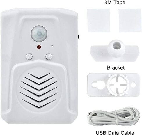 مكبر صوت مشغل الصوت المنشط بمستشعر حركة PIR مع كابل USB، قم بتنزيل ملفات الصوت MP3 الخاصة بك لتشغيل الكلام أو الموسيقى أو المؤثرات الصوتية (أسود) in Kuwait