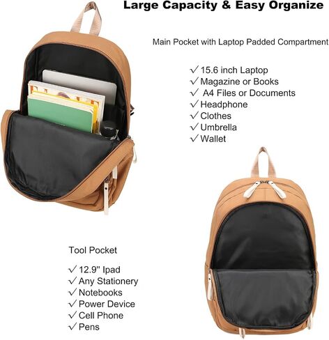 College Backpack for Women Men Laptop Backpack Fits 15.6Inch Notebook (Red) in Saudi Arabia