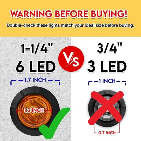 12 قطعة 1-1/4 بوصة جبل أبيض LED أضواء العلامات الجانبية 6 LED رصاصة ماركر مقطورة أضواء عالمية 12 فولت تيار مستمر المركبات RV شاحنة بيك اب فان قارب ماك in Saudi Arabia