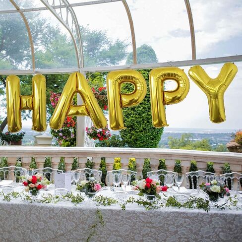 U Letter Balloons, 40 Inch Large Gold Letter Balloons, A to Z Mylar Balloons Letters, U Foil Balloon, for Birthday, Baby Shower, Wedding, Anniversary Party Decoration in Kuwait