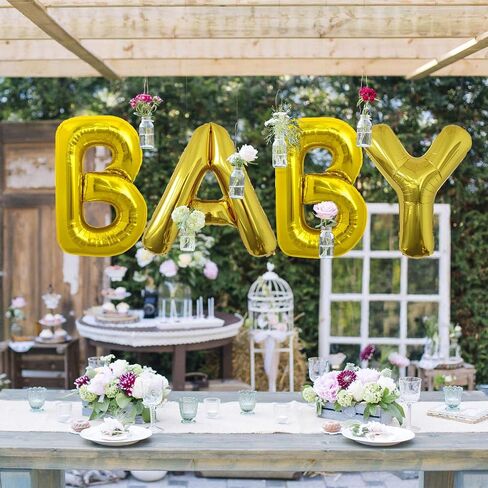 U Letter Balloons, 40 Inch Large Gold Letter Balloons, A to Z Mylar Balloons Letters, U Foil Balloon, for Birthday, Baby Shower, Wedding, Anniversary Party Decoration in Kuwait