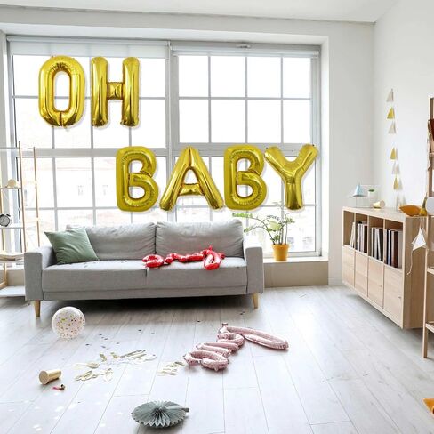 U Letter Balloons, 40 Inch Large Gold Letter Balloons, A to Z Mylar Balloons Letters, U Foil Balloon, for Birthday, Baby Shower, Wedding, Anniversary Party Decoration in Kuwait