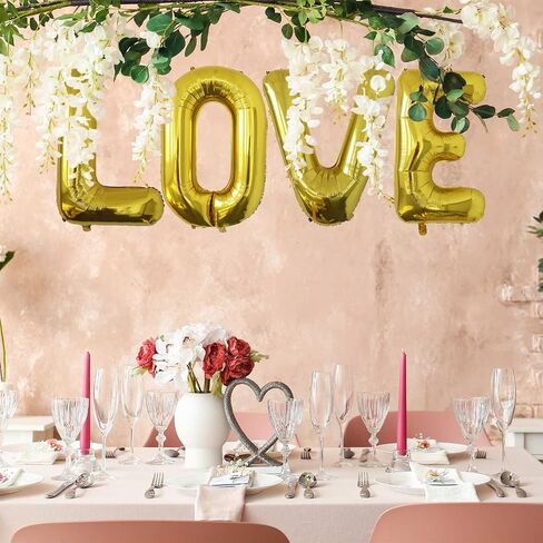 U Letter Balloons, 40 Inch Large Gold Letter Balloons, A to Z Mylar Balloons Letters, U Foil Balloon, for Birthday, Baby Shower, Wedding, Anniversary Party Decoration in Kuwait