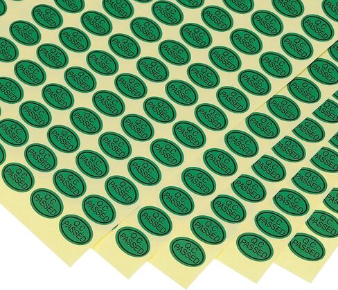 PATIKIL QC Passed Stickers 0.5x0.35, 15 Sheet Oval Adhesive Labels for Warehouse Inventory Quality Control Check Test, Green in Saudi Arabia