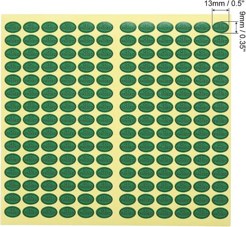 PATIKIL QC Passed Stickers 0.5x0.35, 15 Sheet Oval Adhesive Labels for Warehouse Inventory Quality Control Check Test, Green in Saudi Arabia
