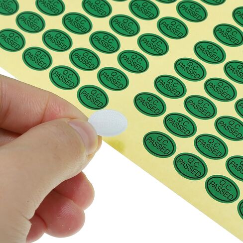 PATIKIL QC Passed Stickers 0.5x0.35, 15 Sheet Oval Adhesive Labels for Warehouse Inventory Quality Control Check Test, Green in Saudi Arabia