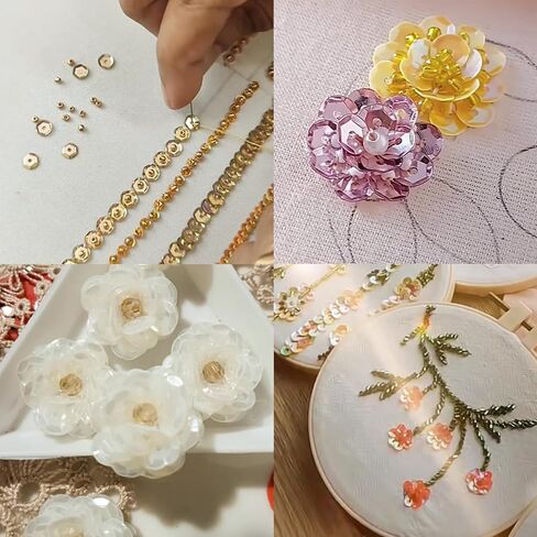 6mm Loose Sequins Bulk（5500 pcs,Embroidery Craft Sequins with Holes, Iridescent Spangles for Decorations and Sewing Craft Decorations Art DIY (White) in Saudi Arabia