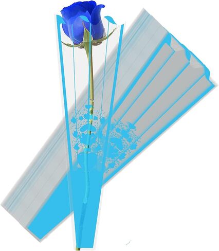 Clzemo 100 Pieces Flower Sleeves for Bouquets, Clear Single Rose Packaging Bag Florist Floral Arrangement Supplies, Plastic Flowers Wrapping Bags for Holiday Party Festival Wedding Valentine's Day in Kuwait