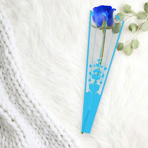 Clzemo 100 Pieces Flower Sleeves for Bouquets, Clear Single Rose Packaging Bag Florist Floral Arrangement Supplies, Plastic Flowers Wrapping Bags for Holiday Party Festival Wedding Valentine's Day in Kuwait