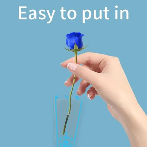 Clzemo 100 Pieces Flower Sleeves for Bouquets, Clear Single Rose Packaging Bag Florist Floral Arrangement Supplies, Plastic Flowers Wrapping Bags for Holiday Party Festival Wedding Valentine's Day in Kuwait