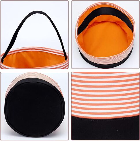 Halloween Candy Basket Halloween Trick or Treat Bags Halloween Candy Buckets Fabric Gift Bags Halloween Parties(Candy) in Kuwait
