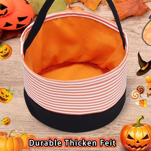 Halloween Candy Basket Halloween Trick or Treat Bags Halloween Candy Buckets Fabric Gift Bags Halloween Parties(Candy) in Kuwait