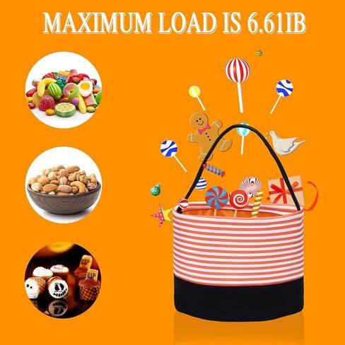 Halloween Candy Basket Halloween Trick or Treat Bags Halloween Candy Buckets Fabric Gift Bags Halloween Parties(Candy) in Kuwait