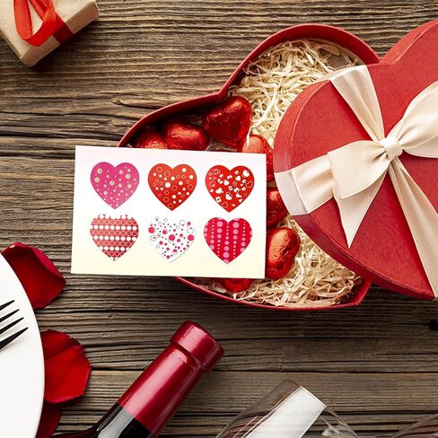 Heart Stickers Colorful 1 Inch Valentine's Day Love Shape Labels Roll Waterproof Removable for Craft Envelopes Box Gift Party Cards 500 PCS in Saudi Arabia