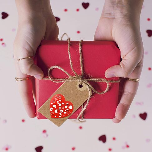 Heart Stickers Colorful 1 Inch Valentine's Day Love Shape Labels Roll Waterproof Removable for Craft Envelopes Box Gift Party Cards 500 PCS in Saudi Arabia