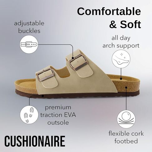 صندل رجالي من CUSHIONAIRE مزود بوسادة قدم Lane Cork مع راحة + in Kuwait