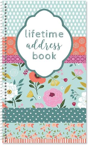 Current Cat Patch Address Book - 94 Pages; Small 5" x 8-1/2" Size for Purse or Office, Spiral Bound Soft Cover Organizer for Contacts, Addresses, Email, & Phone Numbers + 50 Replacement Stickers in Saudi Arabia