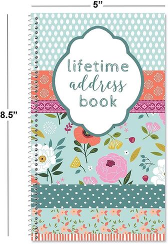 Current Cat Patch Address Book - 94 Pages; Small 5" x 8-1/2" Size for Purse or Office, Spiral Bound Soft Cover Organizer for Contacts, Addresses, Email, & Phone Numbers + 50 Replacement Stickers in Saudi Arabia