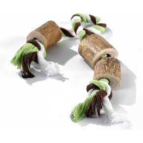 Buck Bone Organics Elk Antler Cotton Rope Toy (كبير/جامبو)