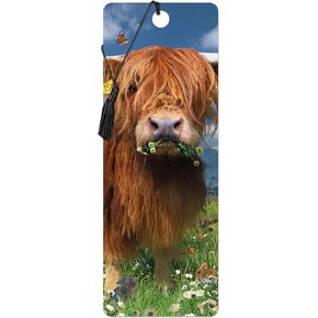 Bookmark - Highland Cattle from Deluxebase. A Cow Book Marker with lenticular 3D Artwork Licensed from Renowned Artist David Penfound