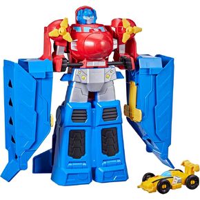 Transformers Optimus Prime Jumbo Jet Wing Racer Playet مع رقم عمل Racecar Bumble Bumblebee الذي يبلغ طوله 4.5 بوصة.