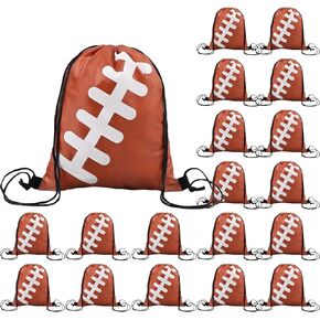 Rhncof Football Party Favors Football Goodie Bags Football Gift Mift: 20 قطعة من أكياس حلوى كرة القدم لأكياس الرباط أكياس مناسبة للبنين والبنات 12 * 10 بوصات