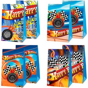 Koovdem 12pcs السيارات الساخنة جيدة الأكياس الهدايا لعيد الميلاد ، حقائب لطيفة لإمدادات الحفلات زخارف عيد ميلاد