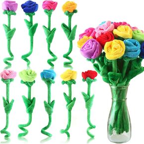 18 PCS Plush Rose Flower Flower محشوة بالثني ، لعبة باقة باقة ، ناعمة الأزهار 12.6 بوصة للتخرج 2025 عيد الأم عيد الحب فتاة صديقة للعائلة والأصدقاء (سلسلة وردية)