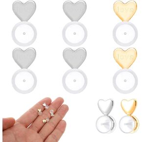 3 Pairs Rubber Earring Backs for Droopy Ears, Silicone Earring Lifter for Heavy Earrings and Studs, Earing Lifter Backs Secure Earing Backs Replacement (2 Silver 1 Gold)