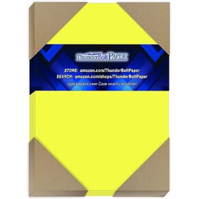 125 Neon Neon الأصفر الفلورسنت Cardstock - 5 "× 7" (5 × 7 بوصات) الصورة | بطاقة | حجم الإطار - 65# رطل/جنيه ورقة وزن البطاقة - أوراق سطحية سلسة قابلة للطباعة جودة