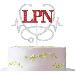 تهانينا LPN Grad Cake Topper ، Future Nurse BSN NP FNP PA RN Cake Decor