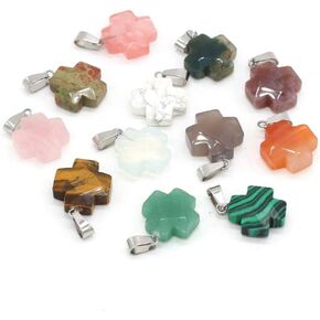 20pcs قلادة الحجر الطبيعية روز كوارتز قلادة غير متوفرة لجمع المجوهرات جعل الملحقات DIY تناسب القلادات
