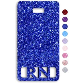 Extended RN Badge Buddy Vertical Cute Registered Nurse Badge Buddy Colorful and Glitter Acrylic RN Card Perfect Size for Extended Nursing ID (Light Pink Pearl)