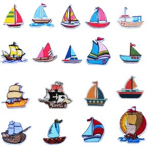 5 Pieces Embroidered Patches,Sew on/Iron on Patches,Sea Creature,Fish,Turtle, Shark,Whale, Cute Ocean Animal Applique for DIY Accessory