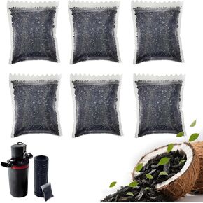 xcivi 6PCS Aquarium Activated Carbon Bag for Fish Tank Filter, Premium Activated Carbon, Aquarium Filter Media, Granulated Charcoal for Fish Tanks