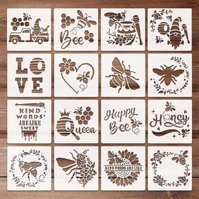 16 PCS Cat Stencils للطلاء - 7.9 بوصة قابلة لإعادة الاستخدام القابلة للاتصالات القطط للحيوان