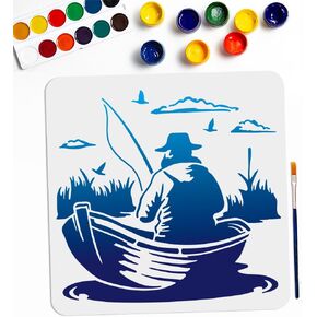 Mayjoydiy زهرة الخنفساء استنسل 11.7 × 8.3 بوصة الخنافس كبيرة الاستنسل البرية مع فرشاة الطلاء قابلة لإعادة الاستخدام الحشر