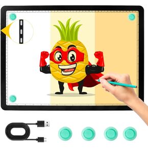 Light Pad for Diamond Painting, Rechargeble A4 Art Tracing Light Board, 3 Colors 6 Levels Brightness Ultra-Slim Tracing Light Box for Weeding Vinyl Drawing Diamond Painting Sketching