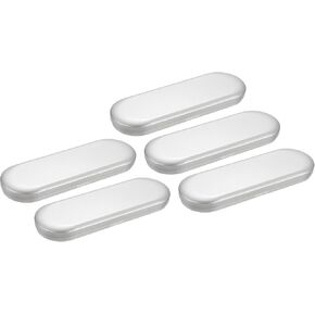 حاويات مربع القصدير المعدنية uxcell ، 5pcs 6.9x2.4x0.7 بوصة الفضة مع Eva Sponge مستطيلة الفراغ المربع المربع منظمي المنزل لفرش مكياج القلم