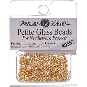 Mill Hill Petite Glass Seed Beads 2mm 1.6g, Gold