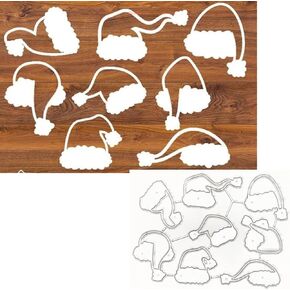 8pcs/مجموعة قبعات عيد الميلاد قطع ميوت معدنية ، قبعات عيد الميلاد لطيفة الإستنسل DIY CRAFTS بطاقات قطع يموت قطع لبطاقة DIY صنع صورة ديكور الورق يموت سكرابوكينغ