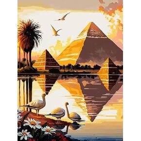 JXAVAXDE Sparkling Diamond Painting Kits, Egyptian Pyramids Diamond Art Kits for Adults, for Room Decor Home Decor Living Room Decor, Unique Gifts 12x16 inch