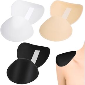 3 Pairs Shoulder Pads, 1.5cm Thickness Set-In Shoulder Pads, Foam Shoulder Pad for Women Clothing Sewing Supply Breathable Thick Sponge Shoulder Enhancer Foam Pads for Sloping High Low Shoulder Suit M