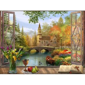 Vermont Christmas Company Autumn Church Jigsaw Puzzle 550 قطعة